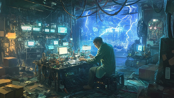 A lab with many displays pattern