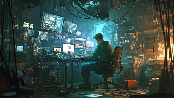 A lab with many displays pattern
