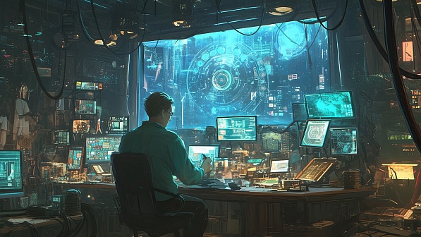 A lab with many displays pattern