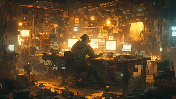 A lab with many displays pattern