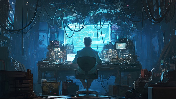 A lab with many displays pattern