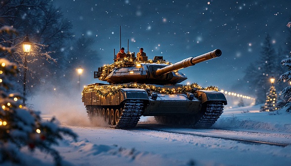 Tanks and Christmas pattern