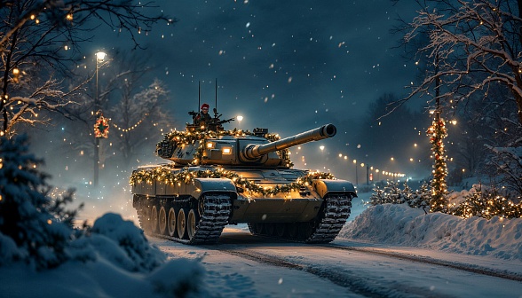 Tanks and Christmas pattern