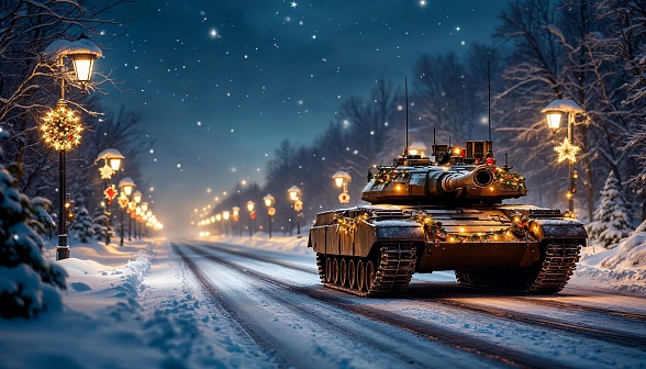 Tanks and Christmas pattern