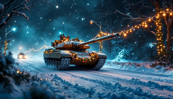 Tanks and Christmas pattern