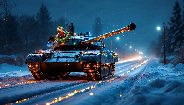 Tanks and Christmas pattern