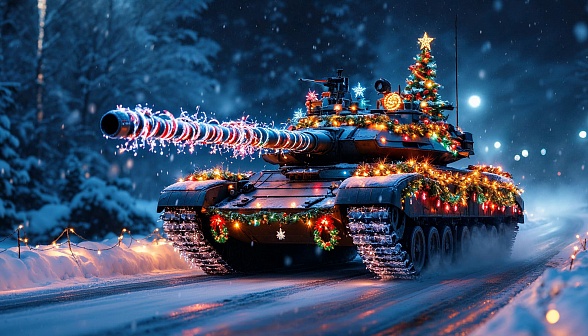 Tanks and Christmas pattern