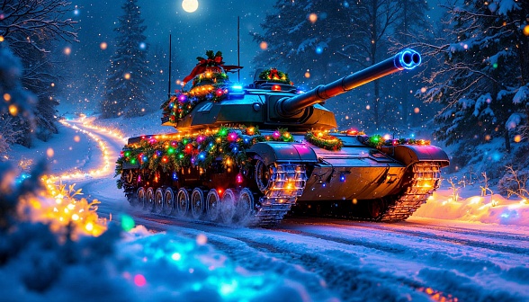 Tanks and Christmas pattern