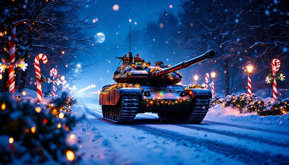 Tanks and Christmas pattern