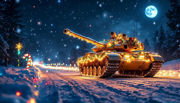 Tanks and Christmas pattern