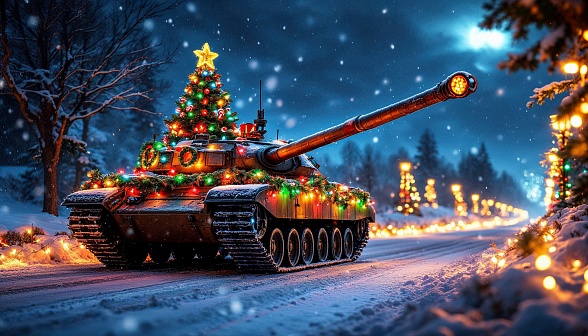 Tanks and Christmas pattern