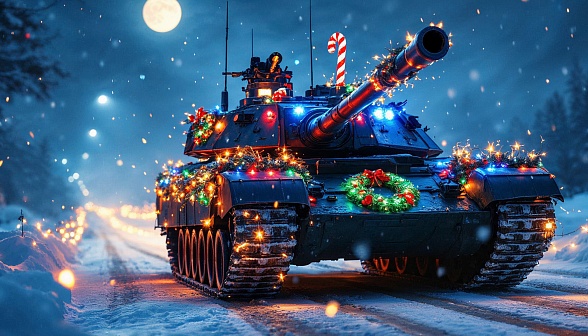 Tanks and Christmas pattern