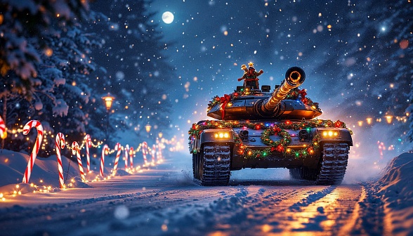 Tanks and Christmas pattern