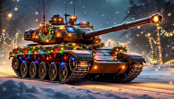 Tanks and Christmas pattern