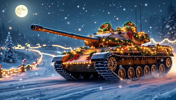 Tanks and Christmas pattern