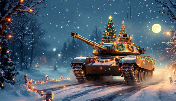 Tanks and Christmas pattern