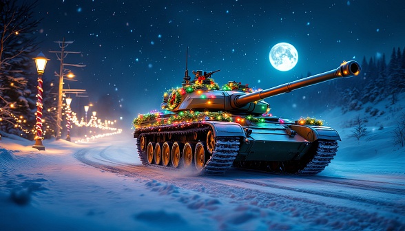 Tanks and Christmas pattern