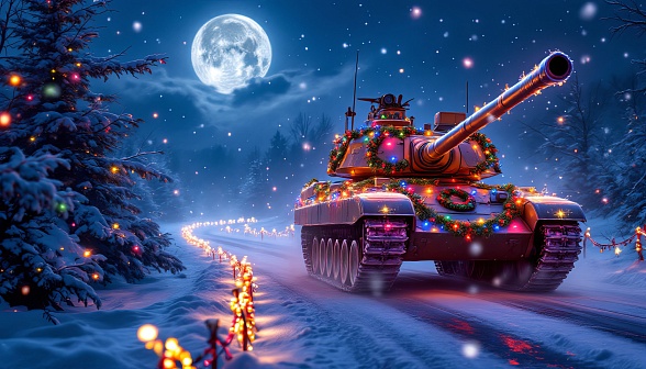 Tanks and Christmas pattern