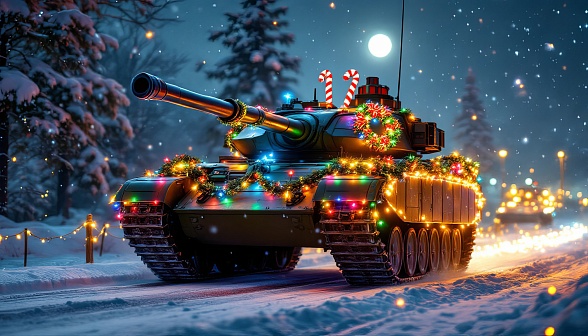 Tanks and Christmas pattern