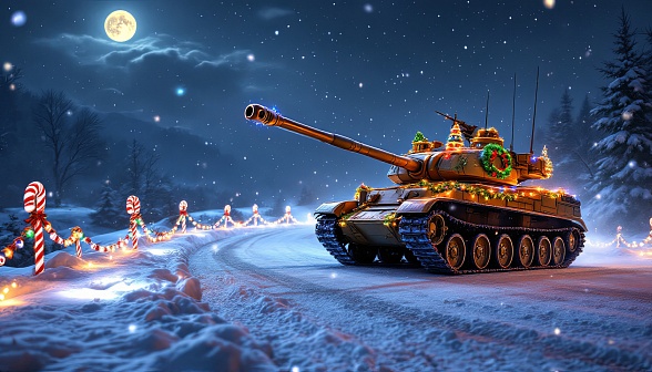Tanks and Christmas pattern