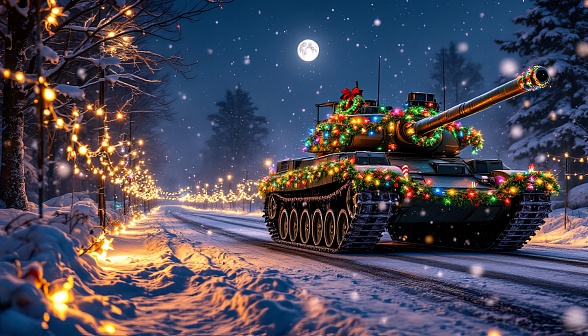 Tanks and Christmas pattern