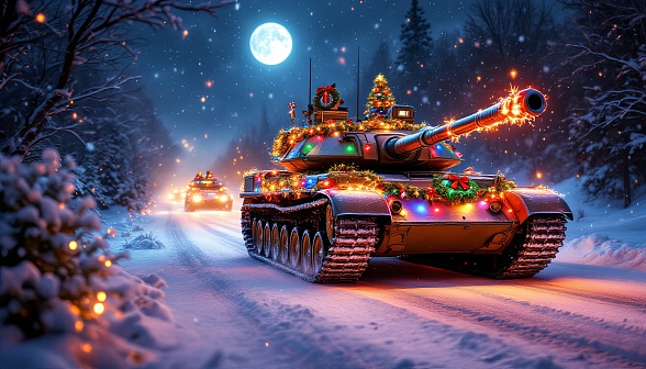 Tanks and Christmas pattern