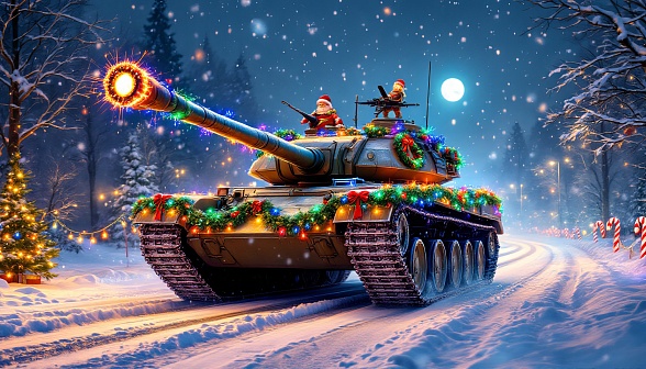 Tanks and Christmas pattern