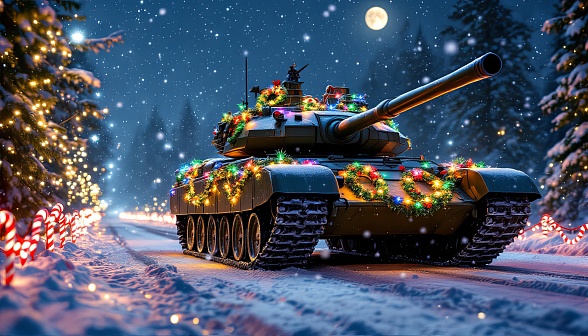 Tanks and Christmas pattern