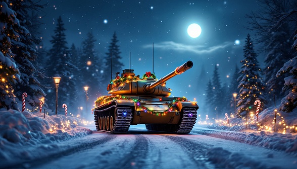 Tanks and Christmas pattern