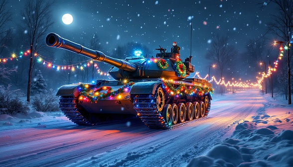 Tanks and Christmas pattern