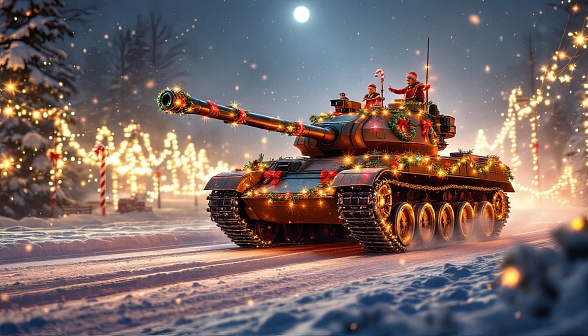 Tanks and Christmas pattern