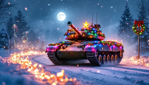 Tanks and Christmas pattern