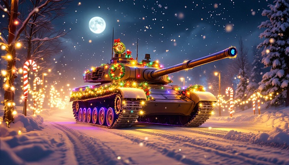 Tanks and Christmas pattern