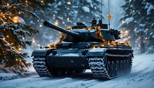 Tanks and Christmas pattern