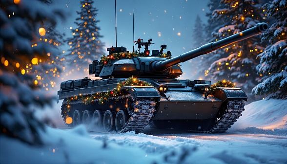 Tanks and Christmas pattern