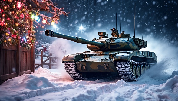 Tanks and Christmas pattern