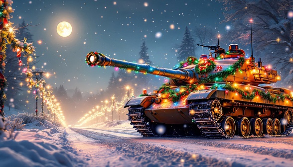 Tanks and Christmas pattern