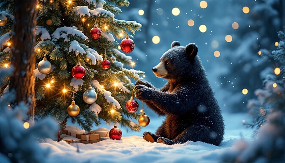 Christmas animals pattern