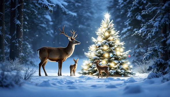 Christmas animals pattern