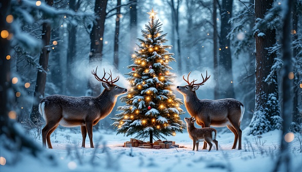 Christmas animals pattern