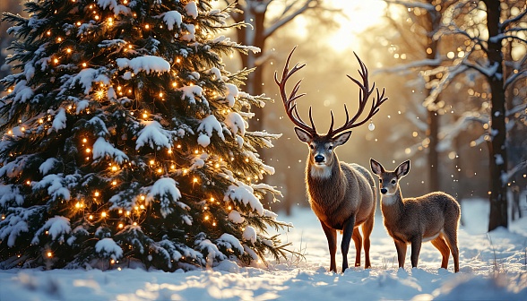Christmas animals pattern