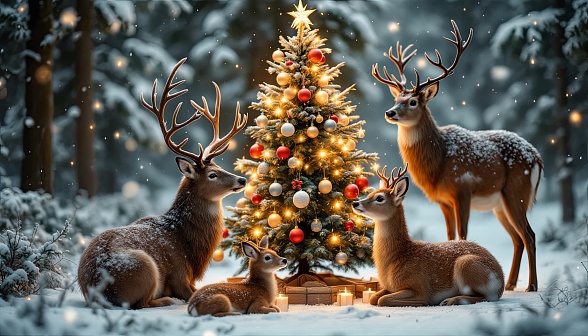 Christmas animals pattern