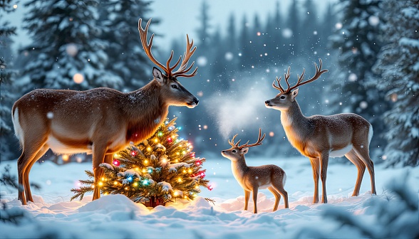 Christmas animals pattern