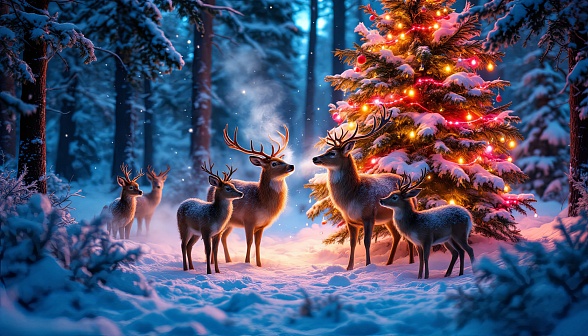 Christmas animals pattern