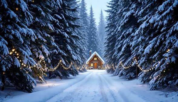 Christmas forest pattern