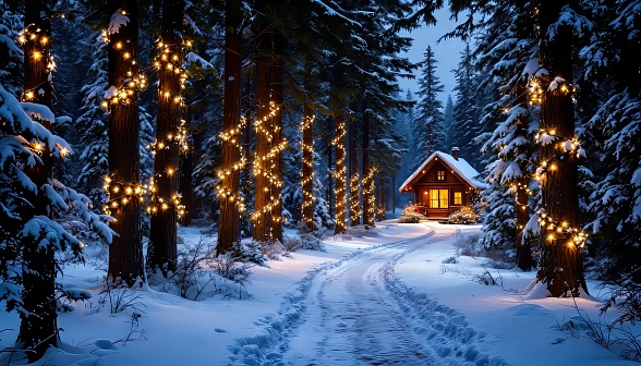Christmas forest pattern