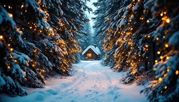 Christmas forest pattern