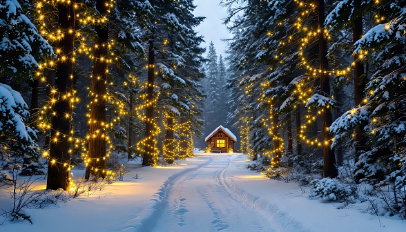 Christmas forest pattern