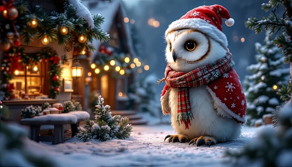 Animals at Christmas pattern