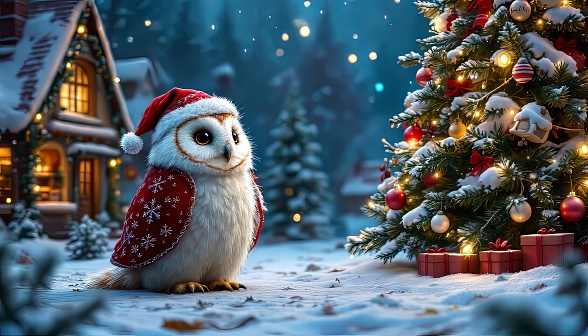 Animals at Christmas pattern